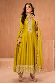 Golden Zari Embroidered Anarkali