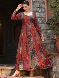Rayon Flared Anarkali Kurti