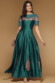 Emerald Satin Evening Gown